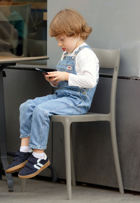 Little child with smartphone